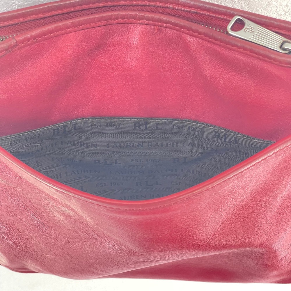 Ralph Lauren Leather Crossbody Red Crest‎ Logo LXVII Heritage Equestrian Purse - Picture 6 of 14